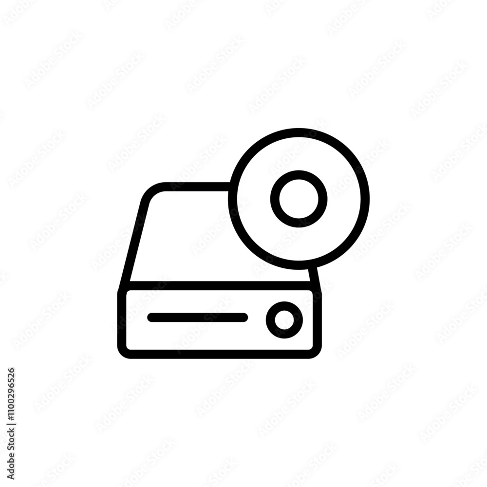 Poster Dvd CDROM disc icon Outline vector for web ui