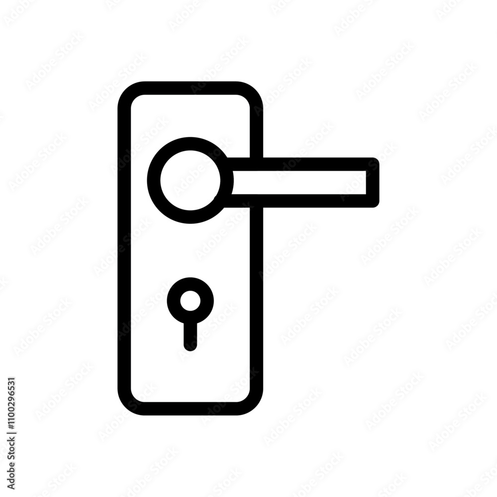 Aufkleber Door knob icon Outline vector for web ui