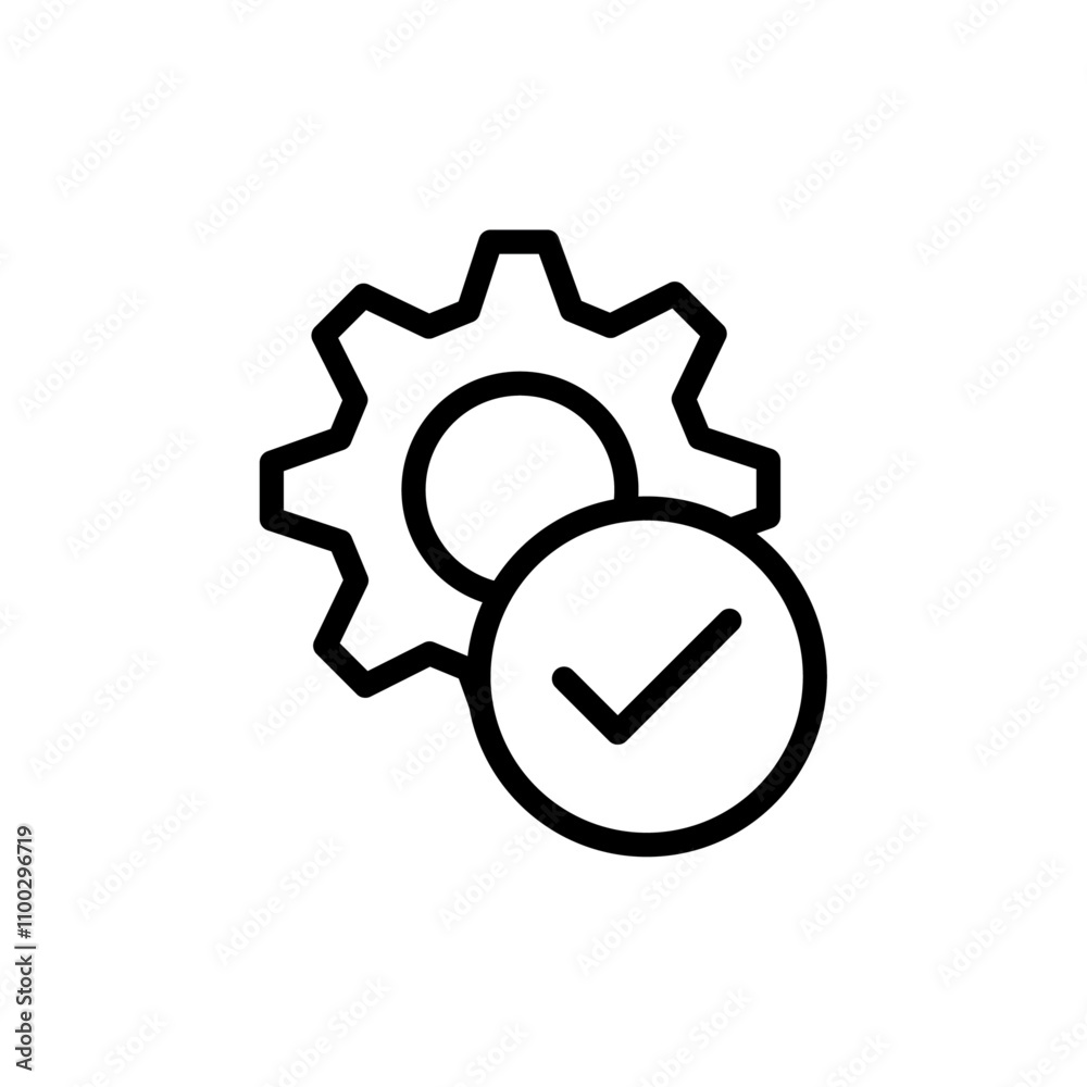 Poster Easy Installation icon Outline vector for web ui