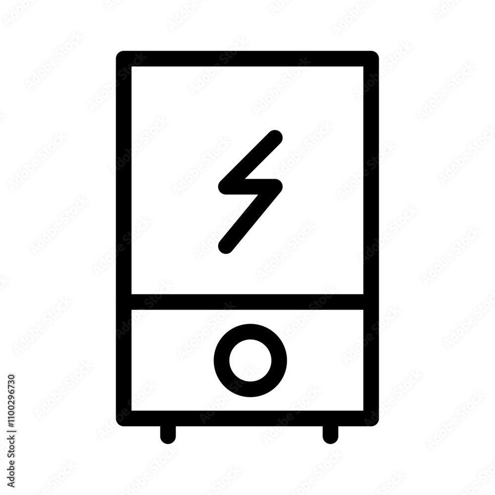 Poster electric heating boiler icon outline vector for web ui