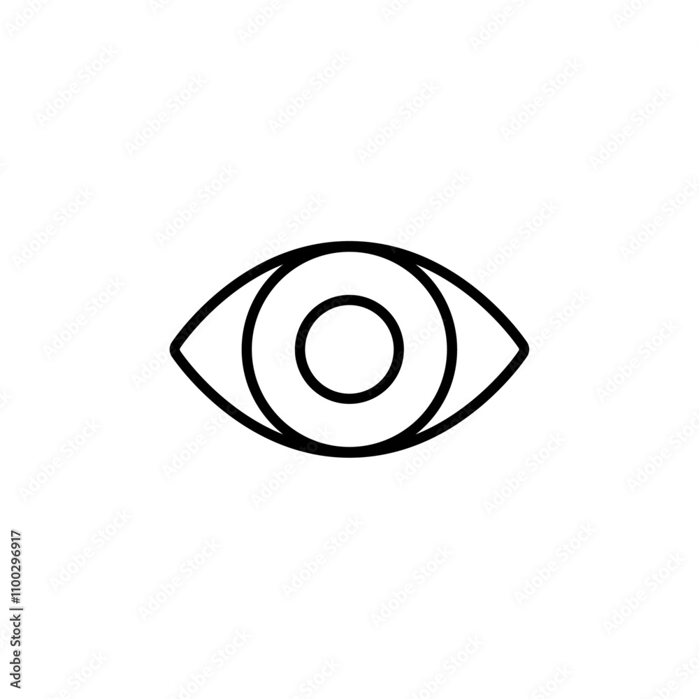 Poster Eye icon Outline vector for web ui