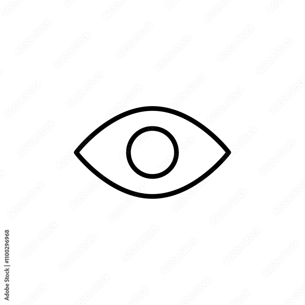 Poster eye icon outline vector for web ui