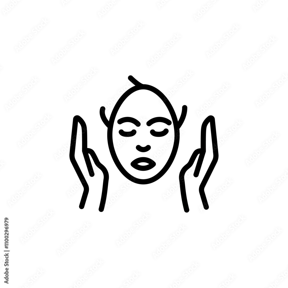 Poster face massage icon outline vector for web ui
