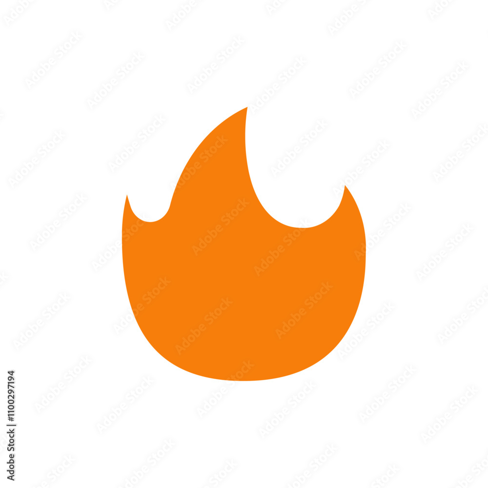 Aufkleber Flame fire icon Outline vector for web ui