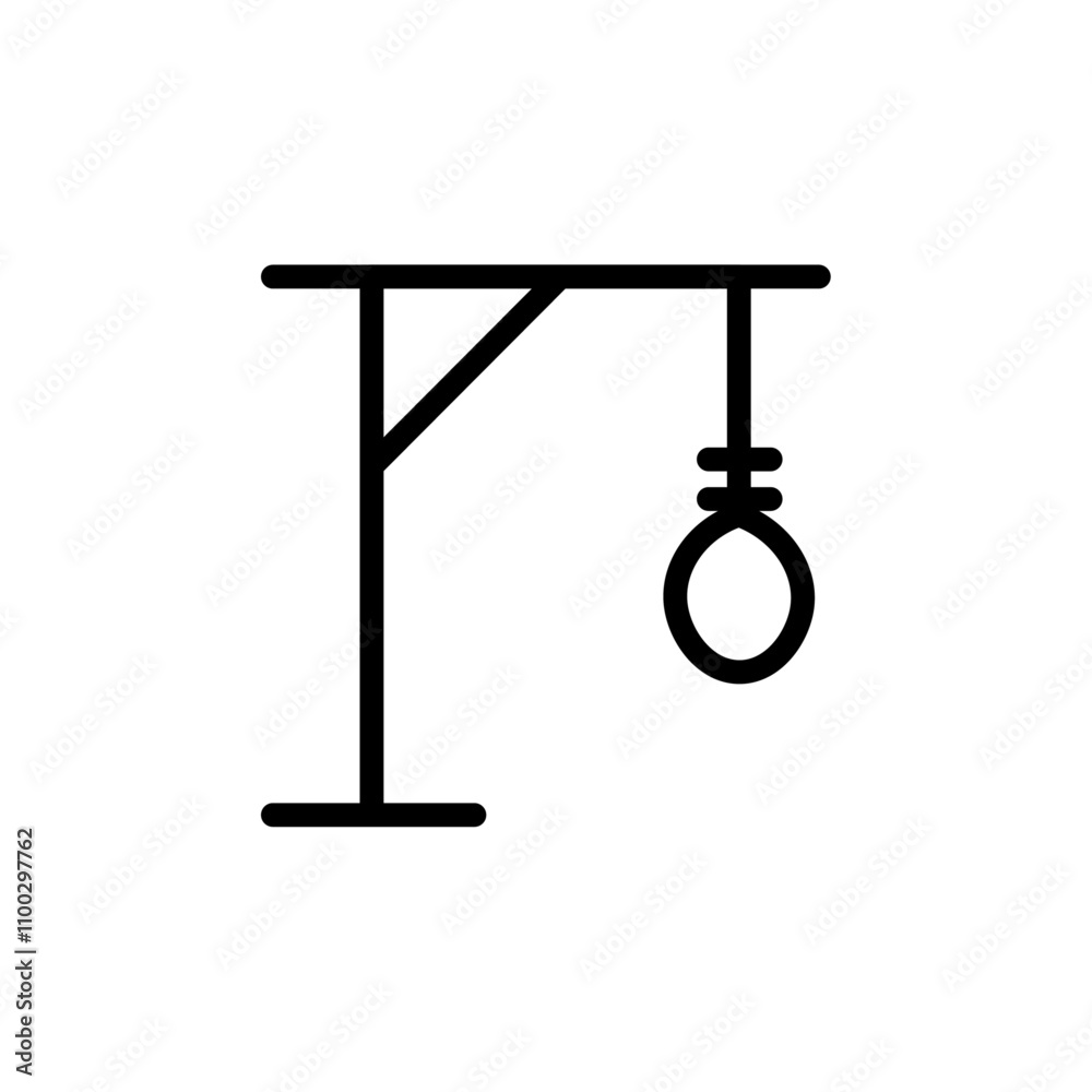 Poster gallows icon Outline vector for web ui