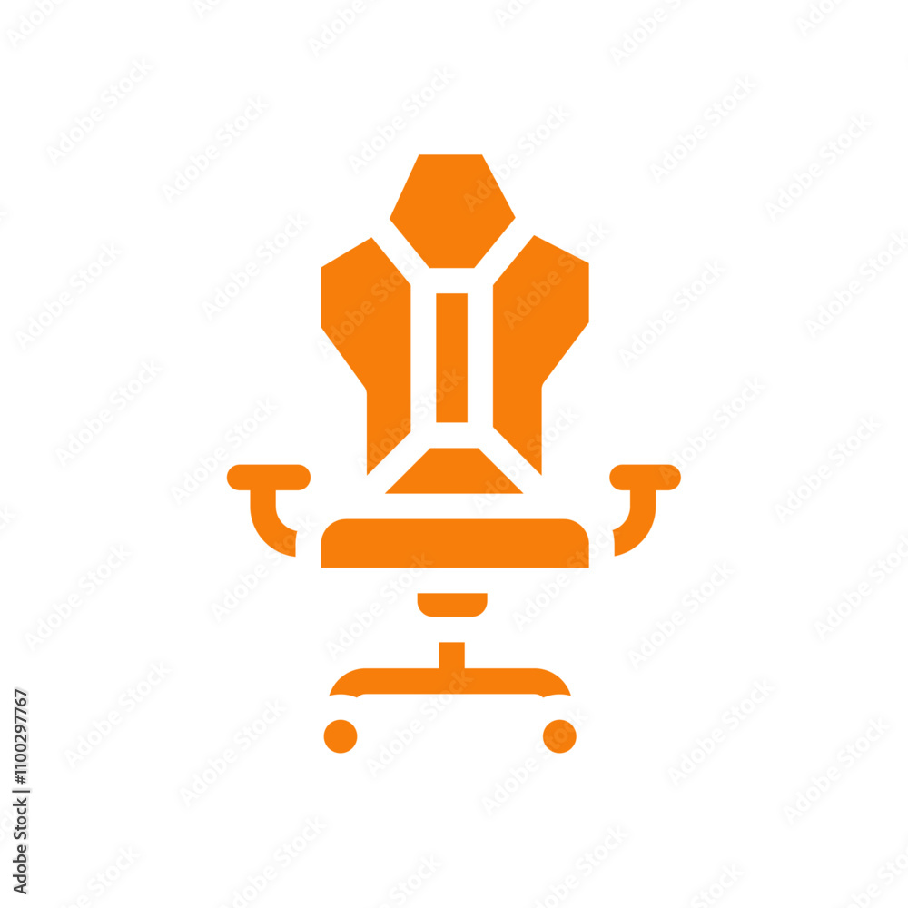 Poster gaming armchair icon outline vector for web ui