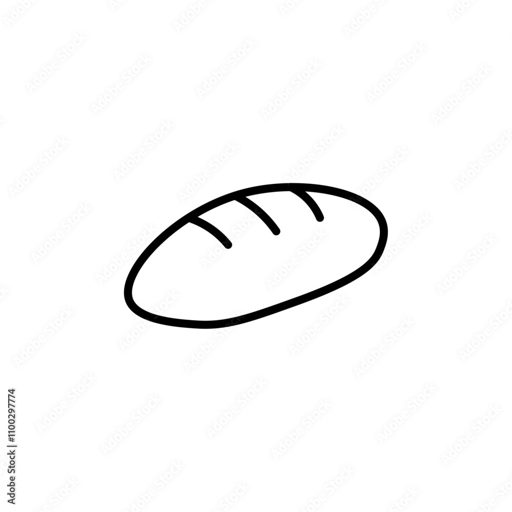 Poster French bread icon Outline vector for web ui
