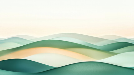 Obraz premium Gentle waves of soft pastel gradients create soothing flow in this 3D illustration, evoking sense of calm and tranquility