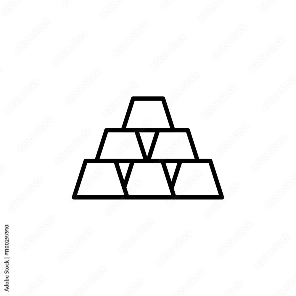 Poster gold bars icon Outline vector for web ui