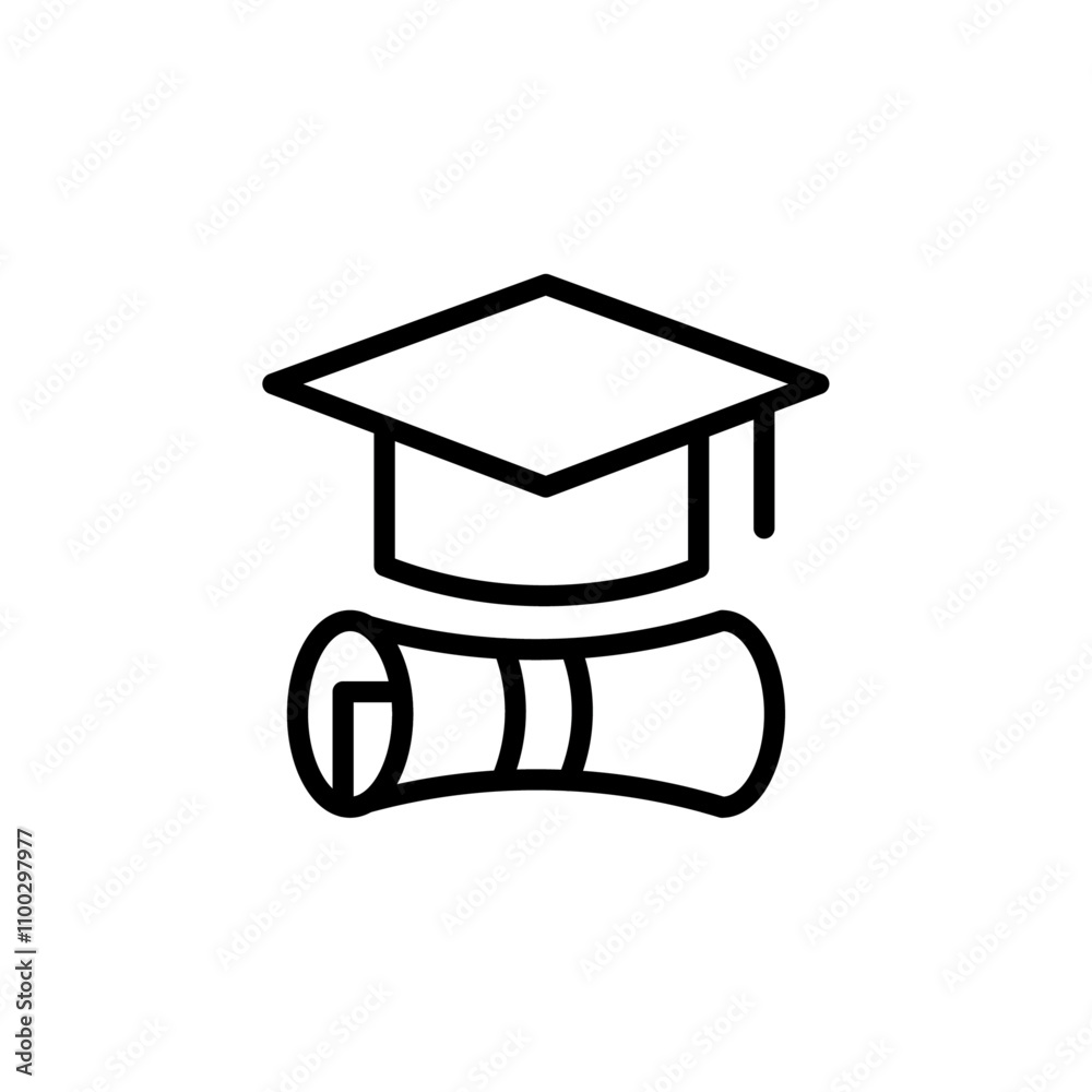 Aufkleber graduation ceremony icon outline vector for web ui