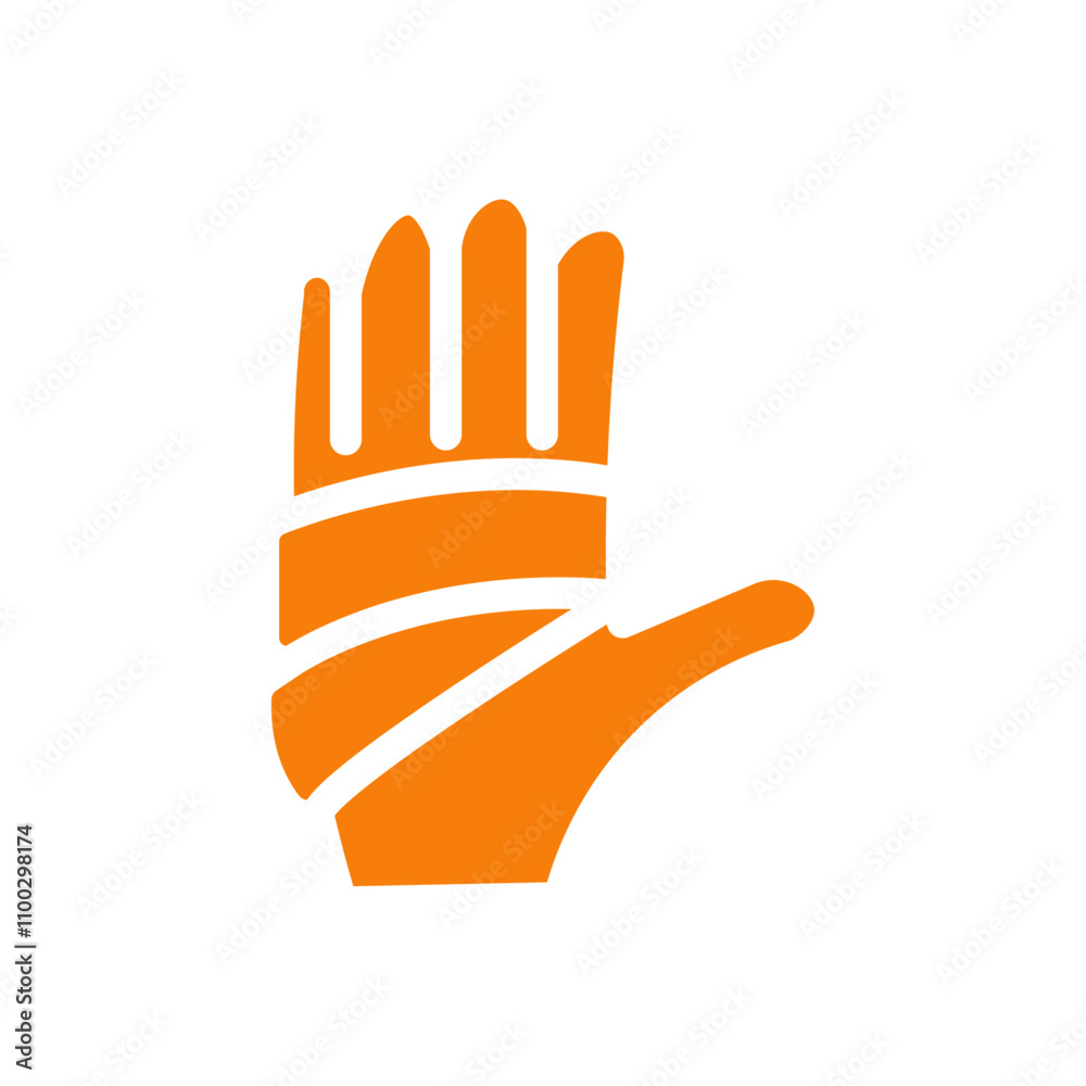 Poster hand accident icon Outline vector for web ui