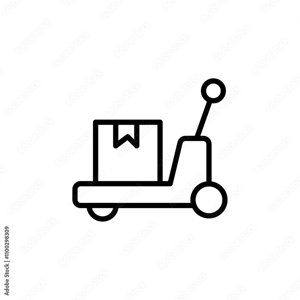 Aufkleber Hand pallet jack icon Outline vector for web ui