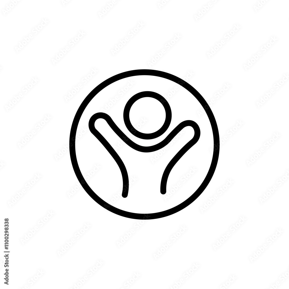 Poster happy people icon outline vector for web ui