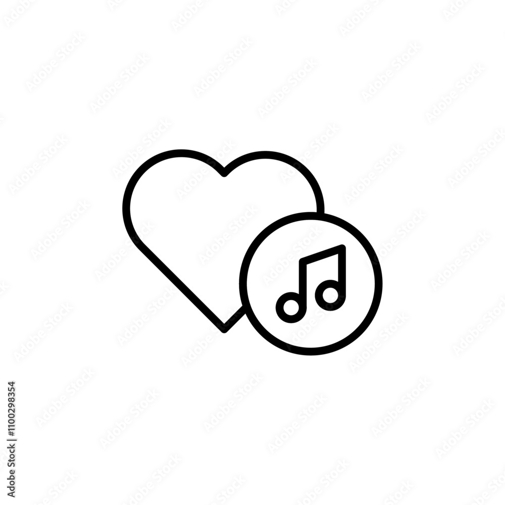 Poster Heard heart note icon Outline vector for web ui