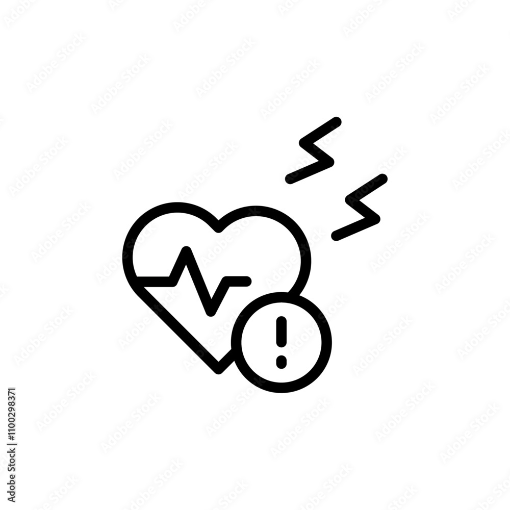 Poster Heart attack icon Outline vector for web ui