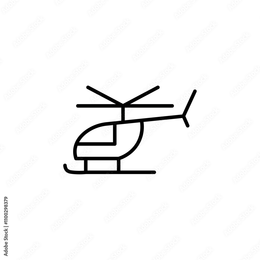 Poster Helicopter icon Outline vector for web ui