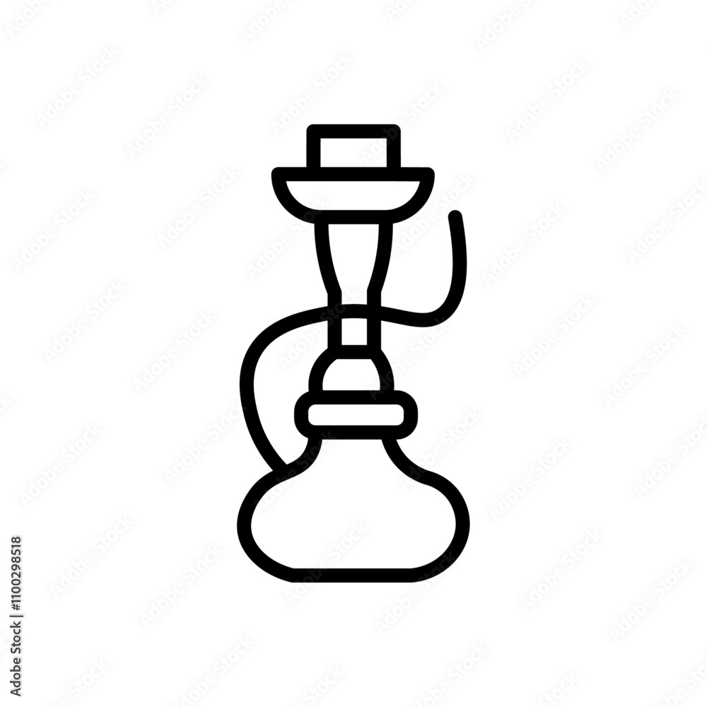 Aufkleber Hookah icon Outline vector for web ui