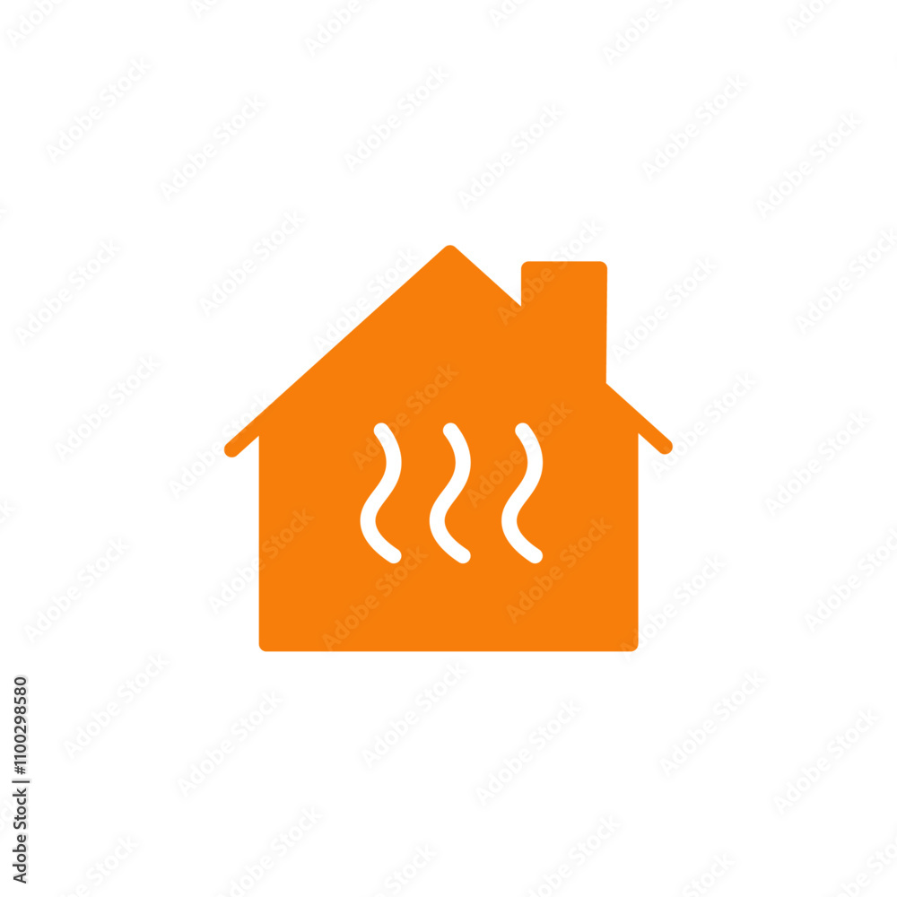 Aufkleber house heating icon outline vector for web ui