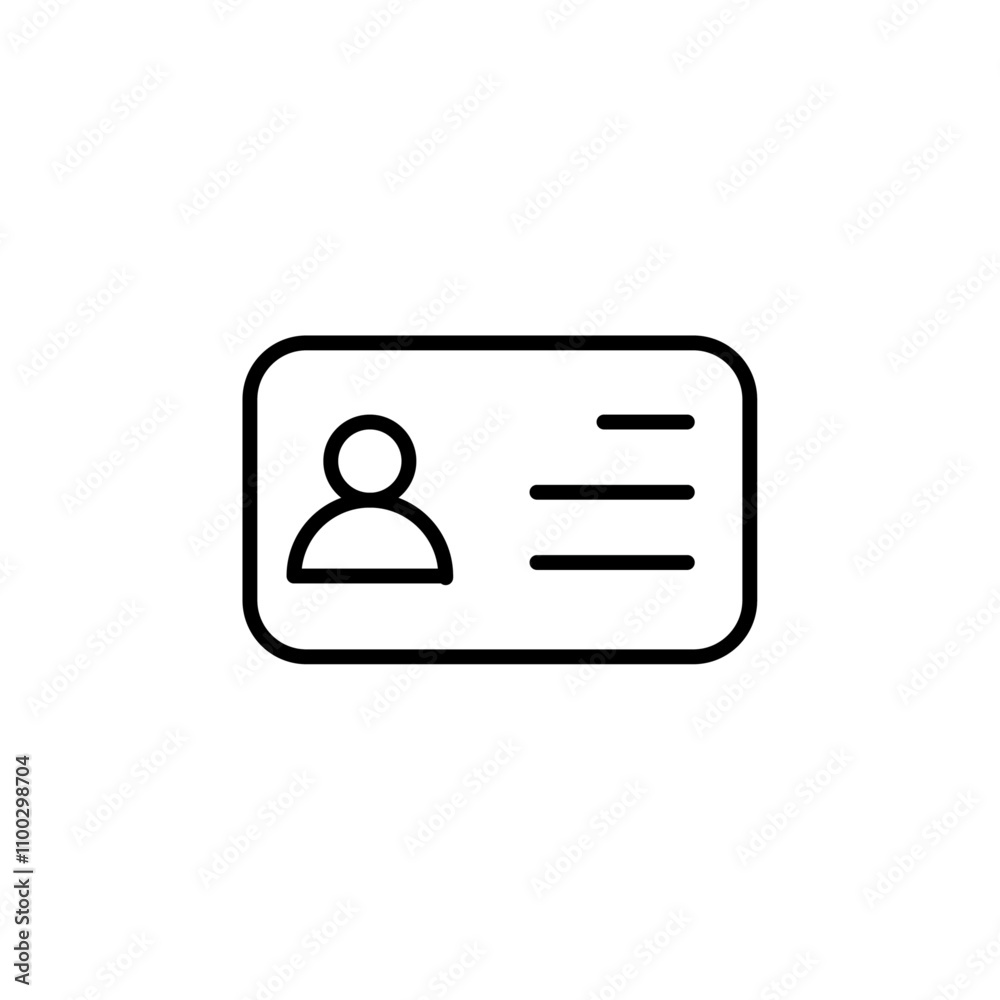 Aufkleber Identification card icon Outline vector for web ui