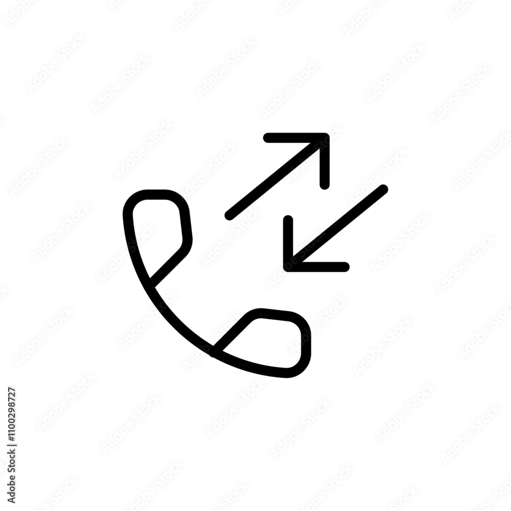 Poster incoming outgoing calls icon outline vector for web ui