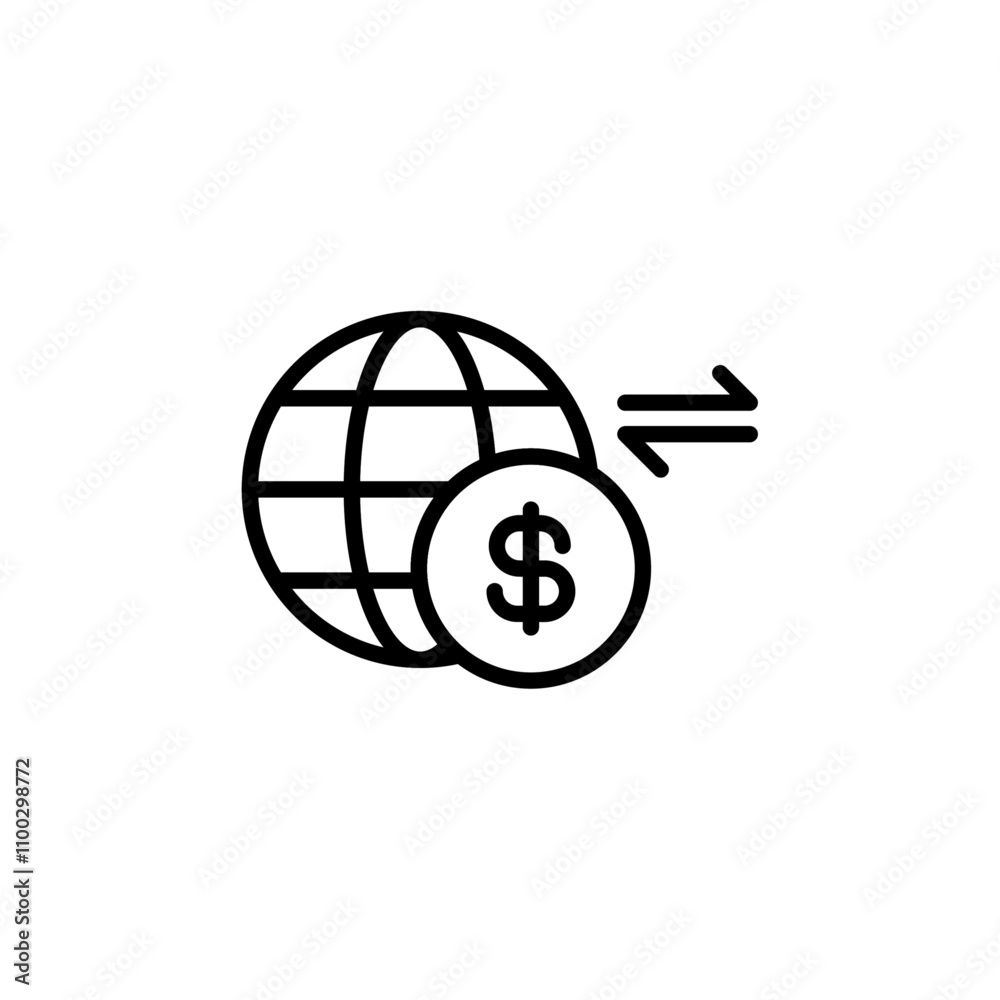 Poster international money transfer icon outline vector for web ui