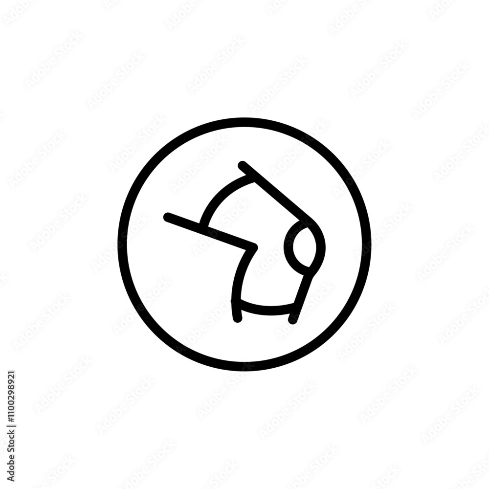 Poster knee orthopedic brace icon outline vector for web ui