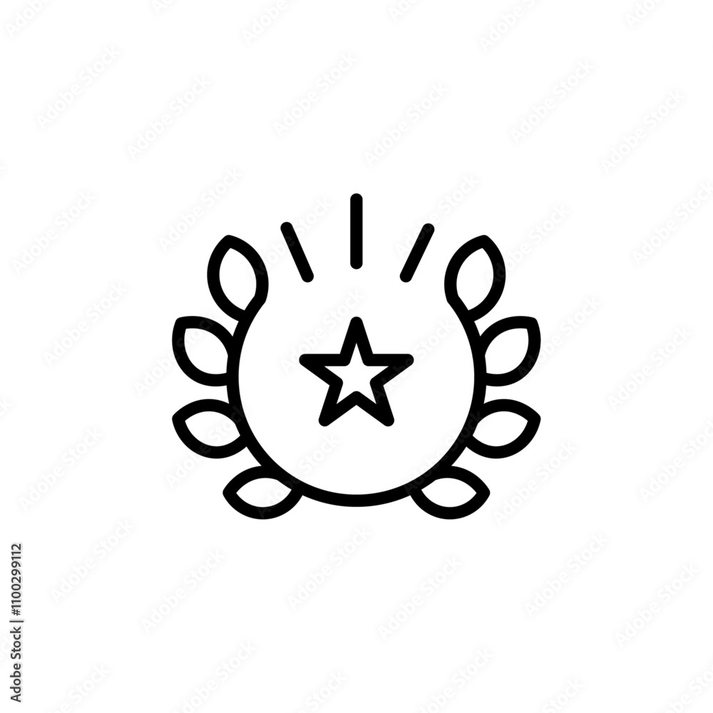 Poster laurel wreath icon Outline vector for web ui