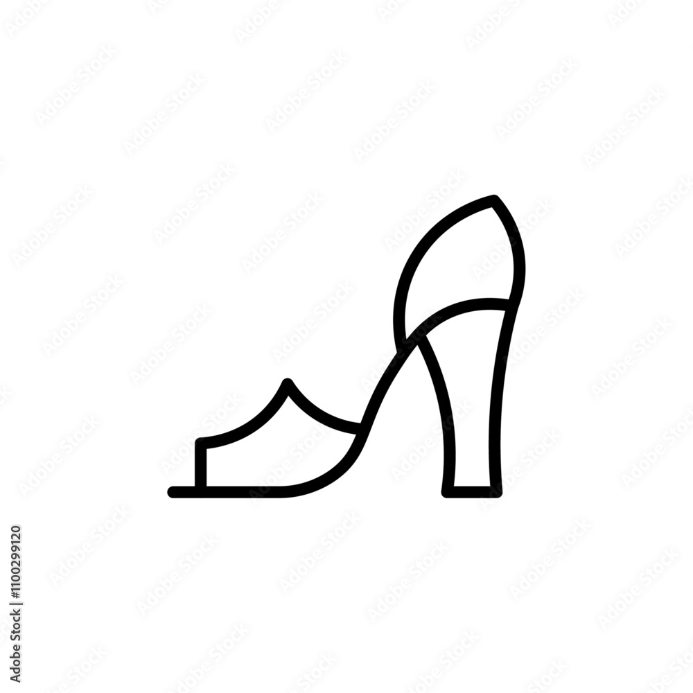 Poster leather shoes heel icon outline vector for web ui