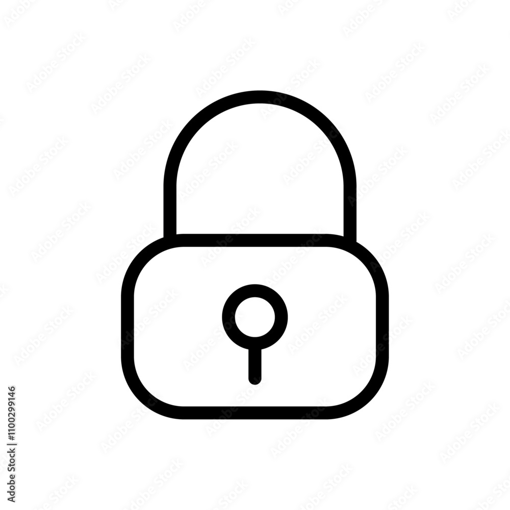 Poster Lock icon Outline vector for web ui