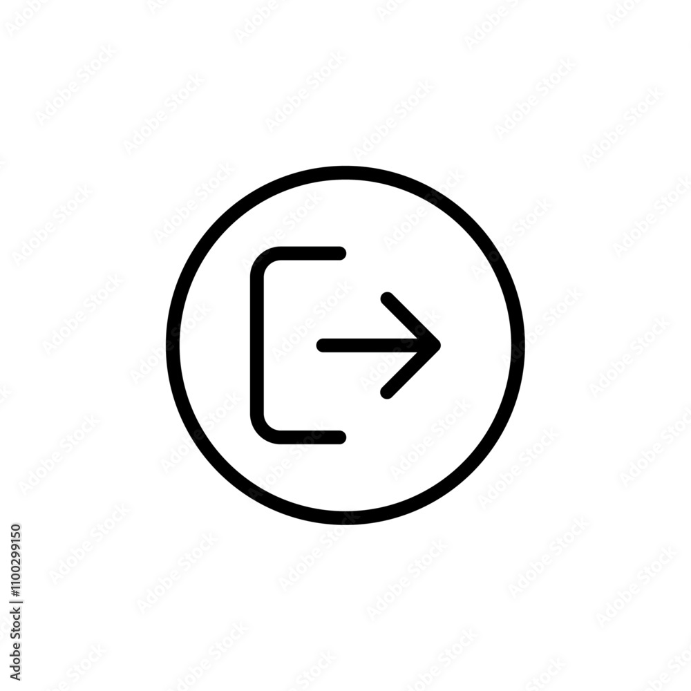 Aufkleber Logout icon Outline vector for web ui
