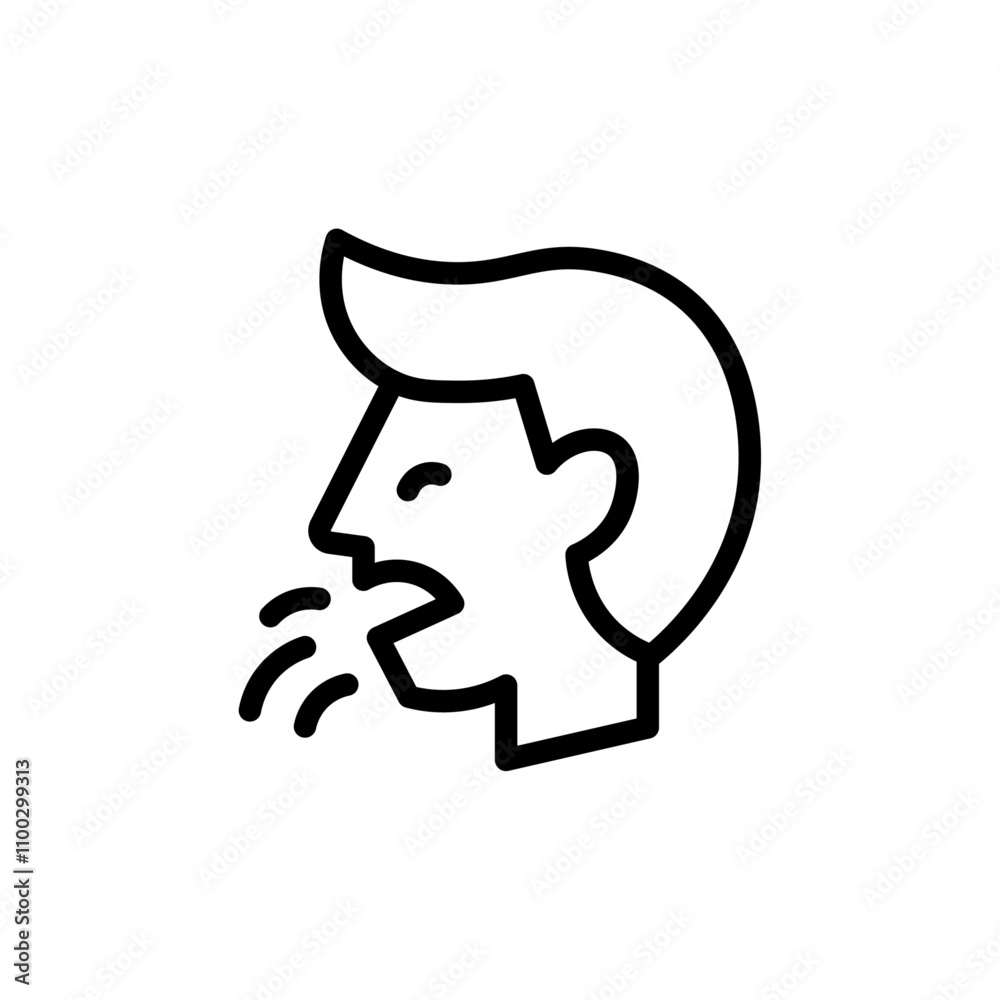 Poster man coughs icon Outline vector for web ui