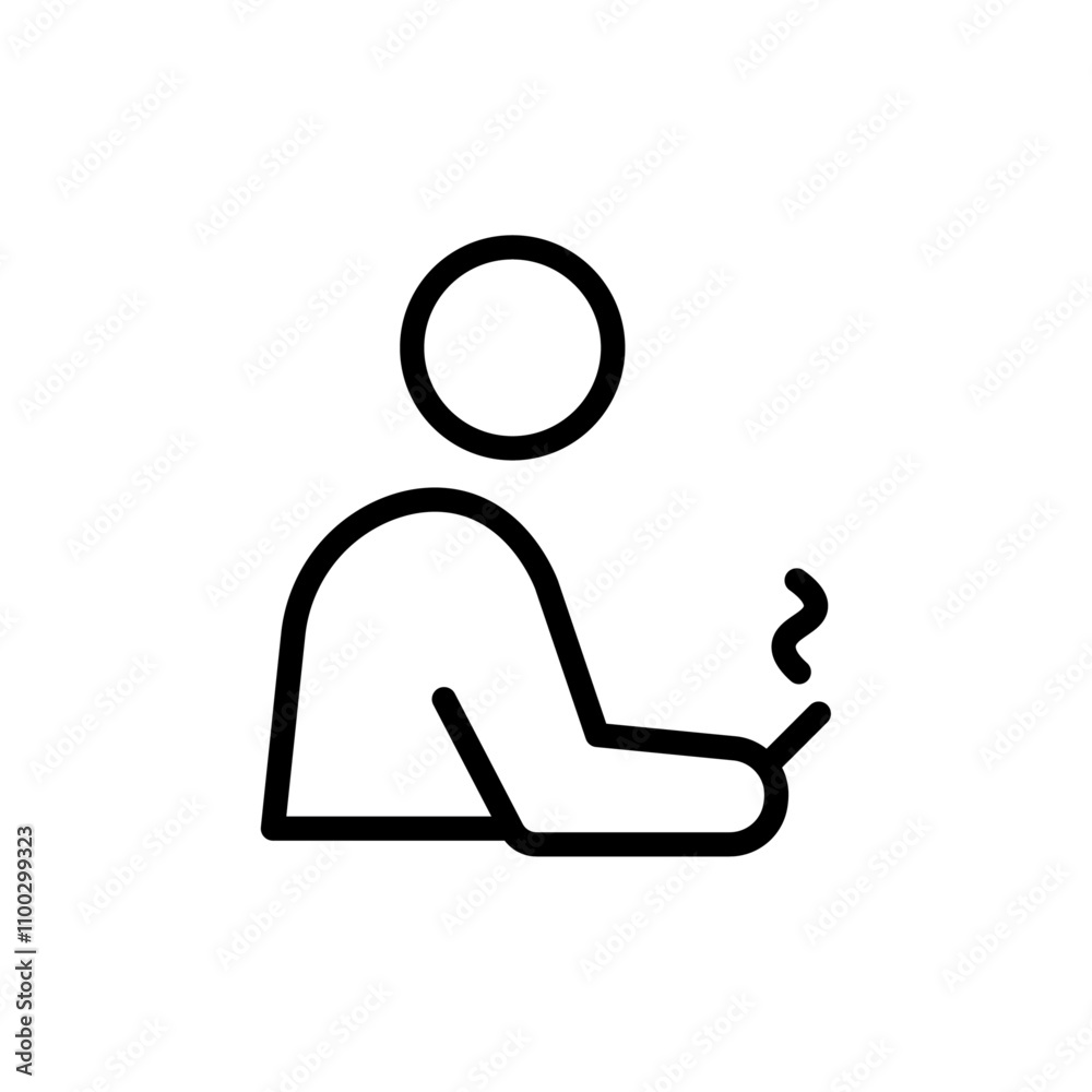 Poster man smoking cigarette icon Outline vector for web ui