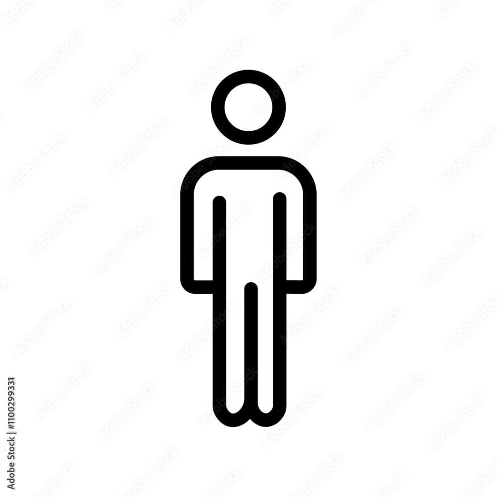 Poster Man icon Outline vector for web ui