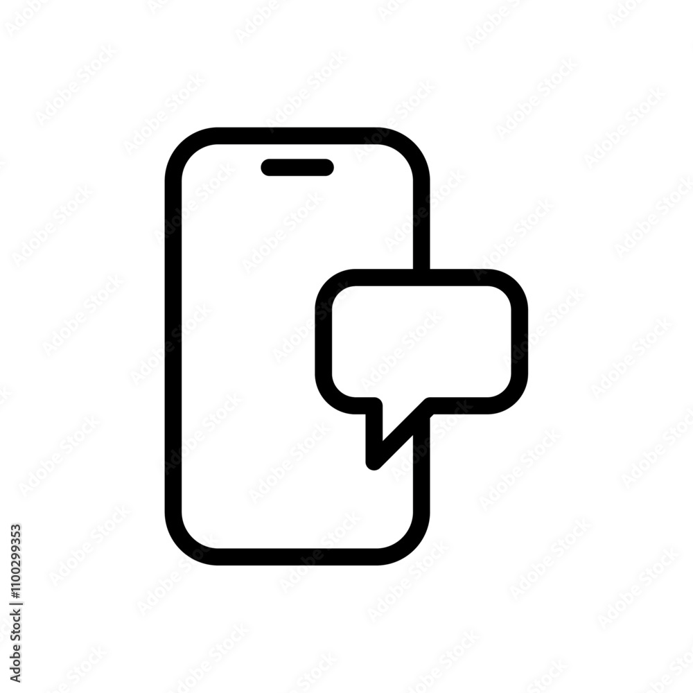 Poster message phone icon outline vector for web ui