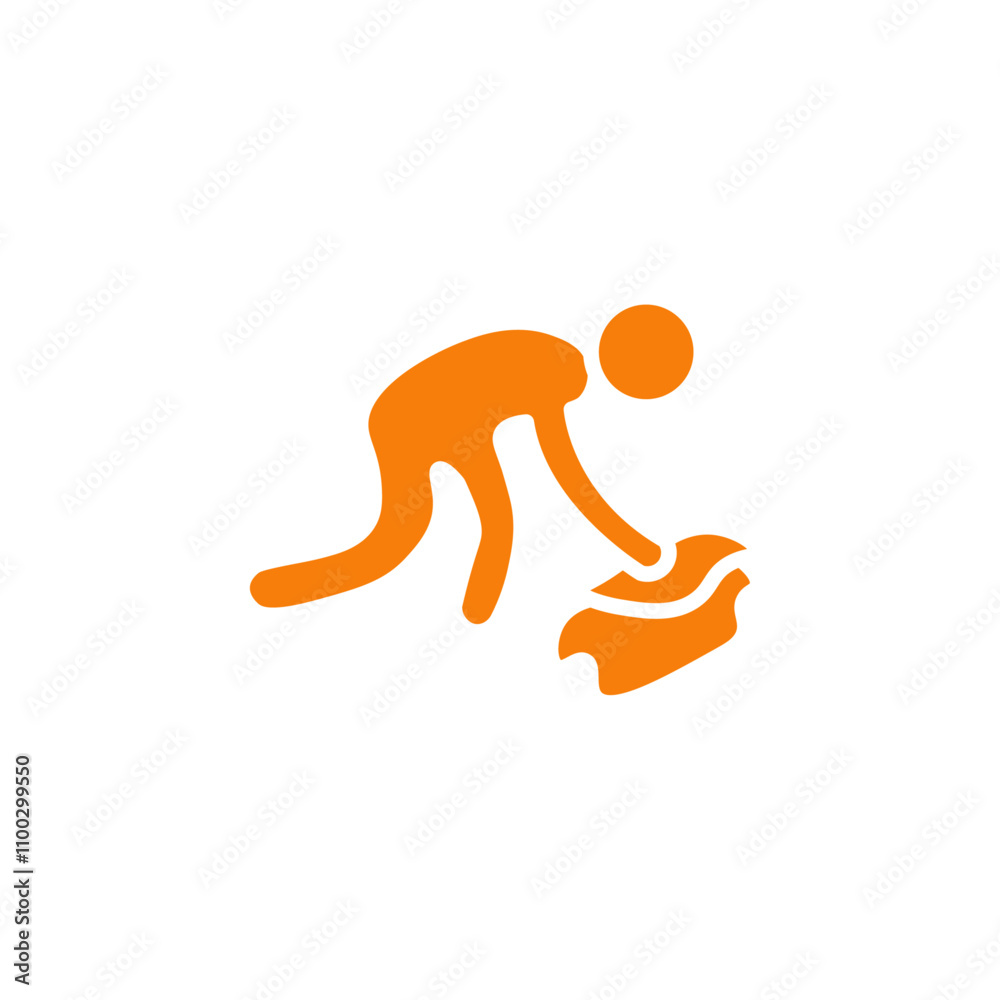 Poster Mopping floors icon Outline vector for web ui
