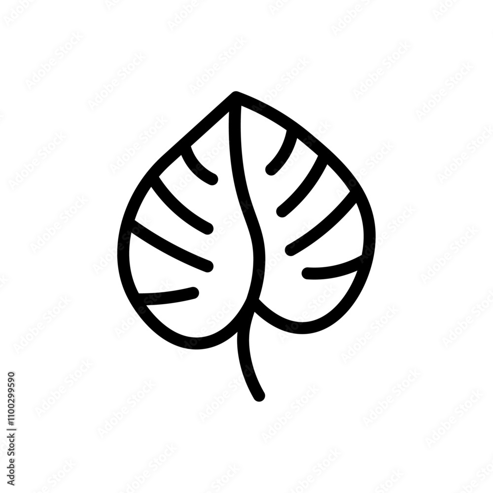 Poster Monstera leaves icon Outline vector for web ui