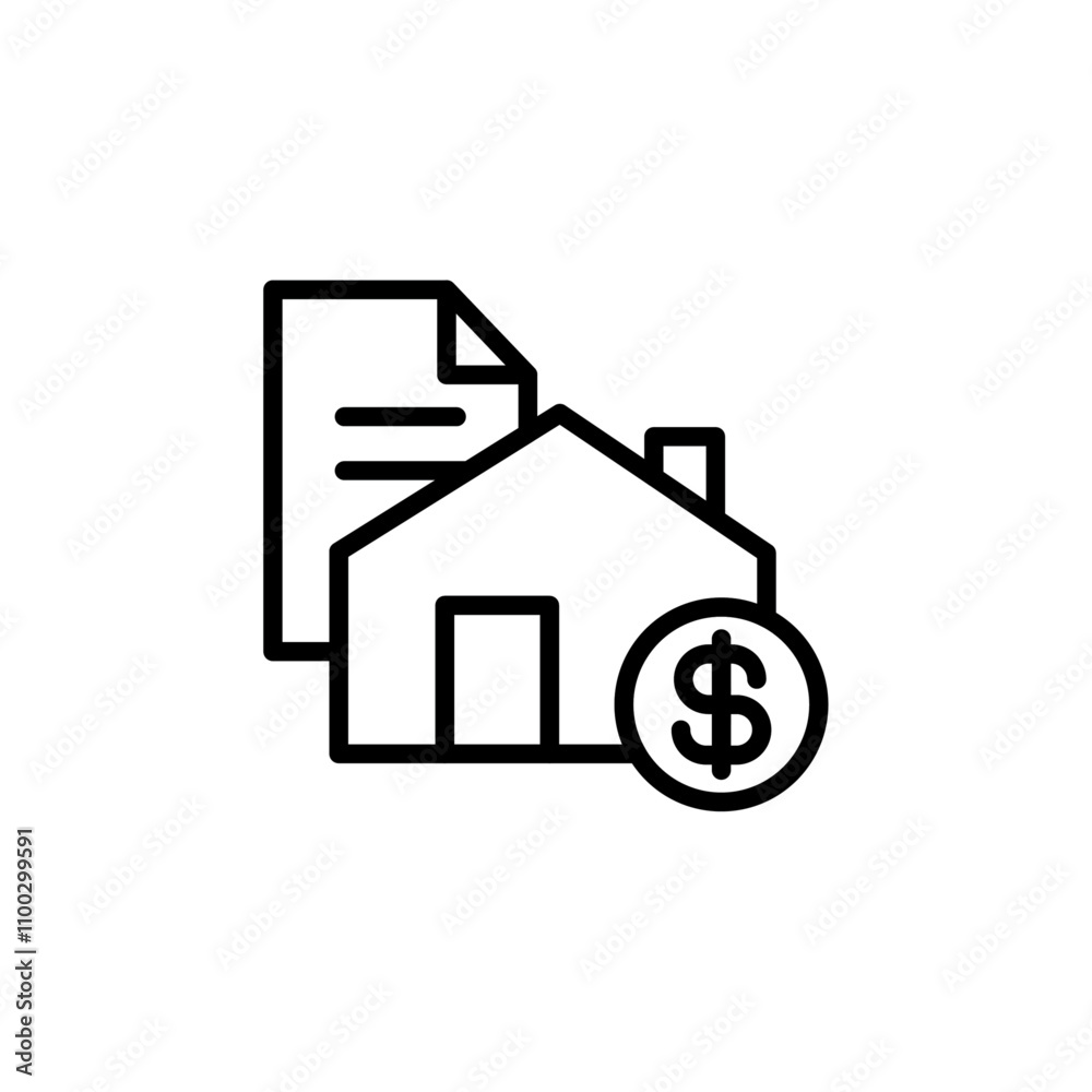 Poster mortgage loan icon outline vector for web ui