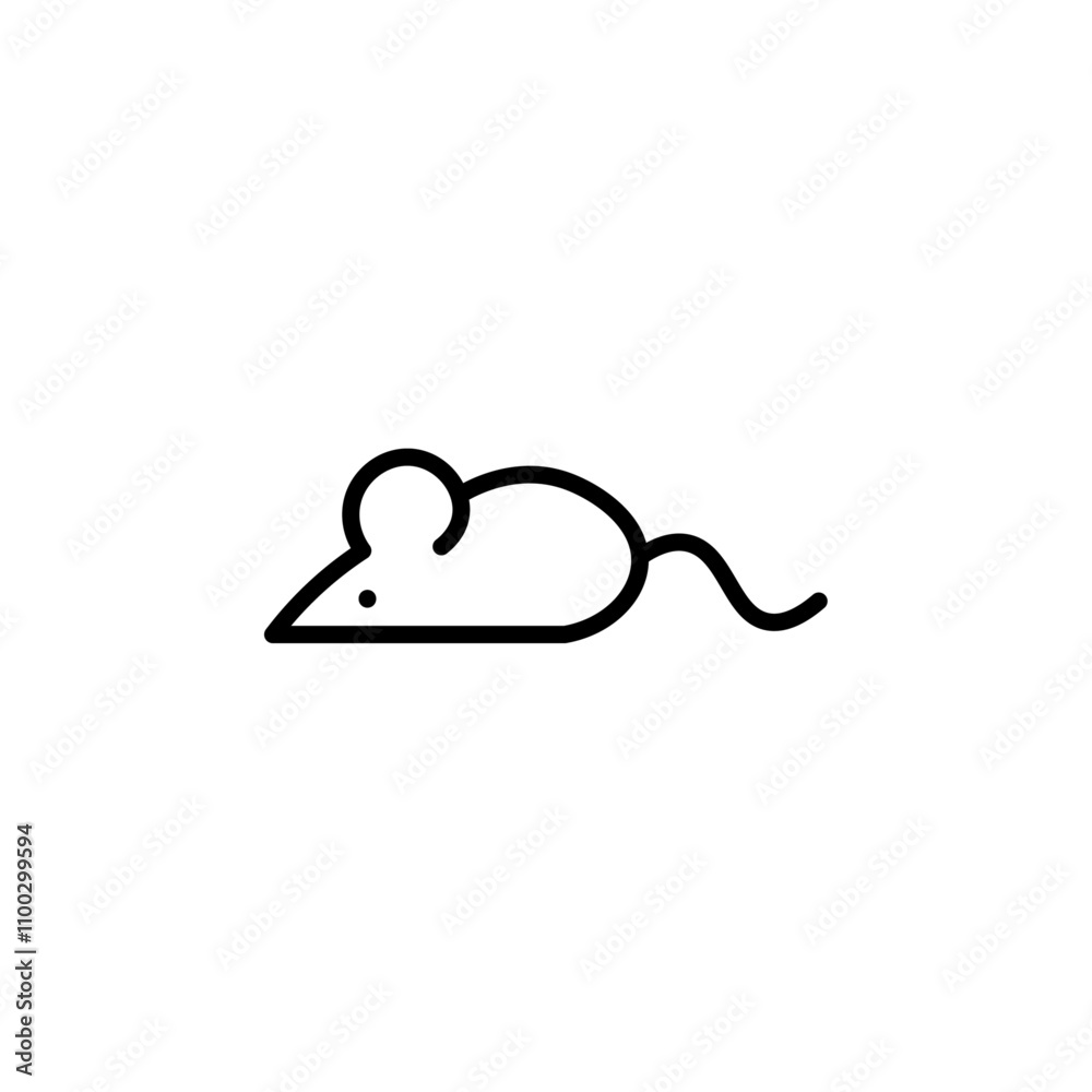 Poster Mouse animal icon Outline vector for web ui