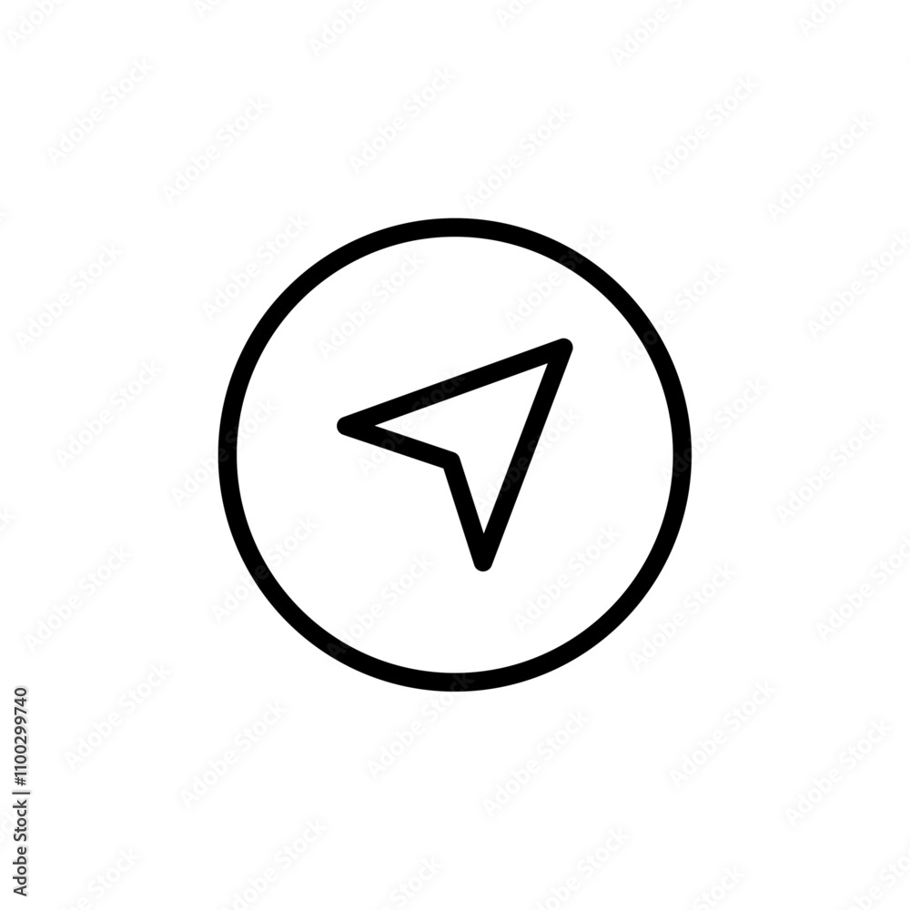 Poster Navigator arrow icon Outline vector for web ui