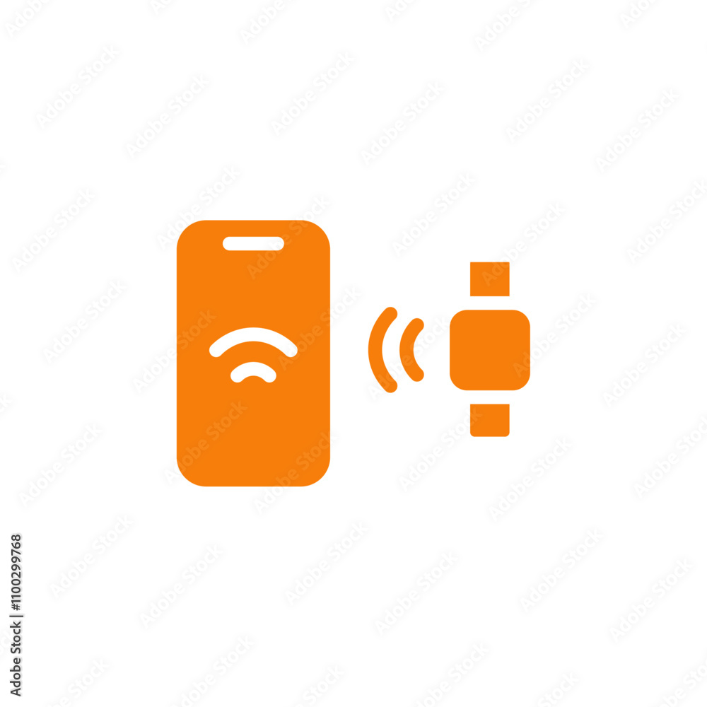 Poster nfc bracelet connected icon outline vector for web ui