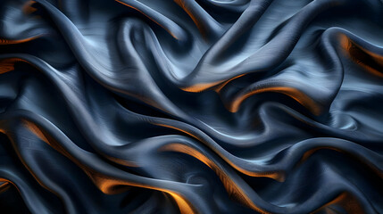 Obraz premium Abstract 3D Background with Blue and Orange Swirling Fabric