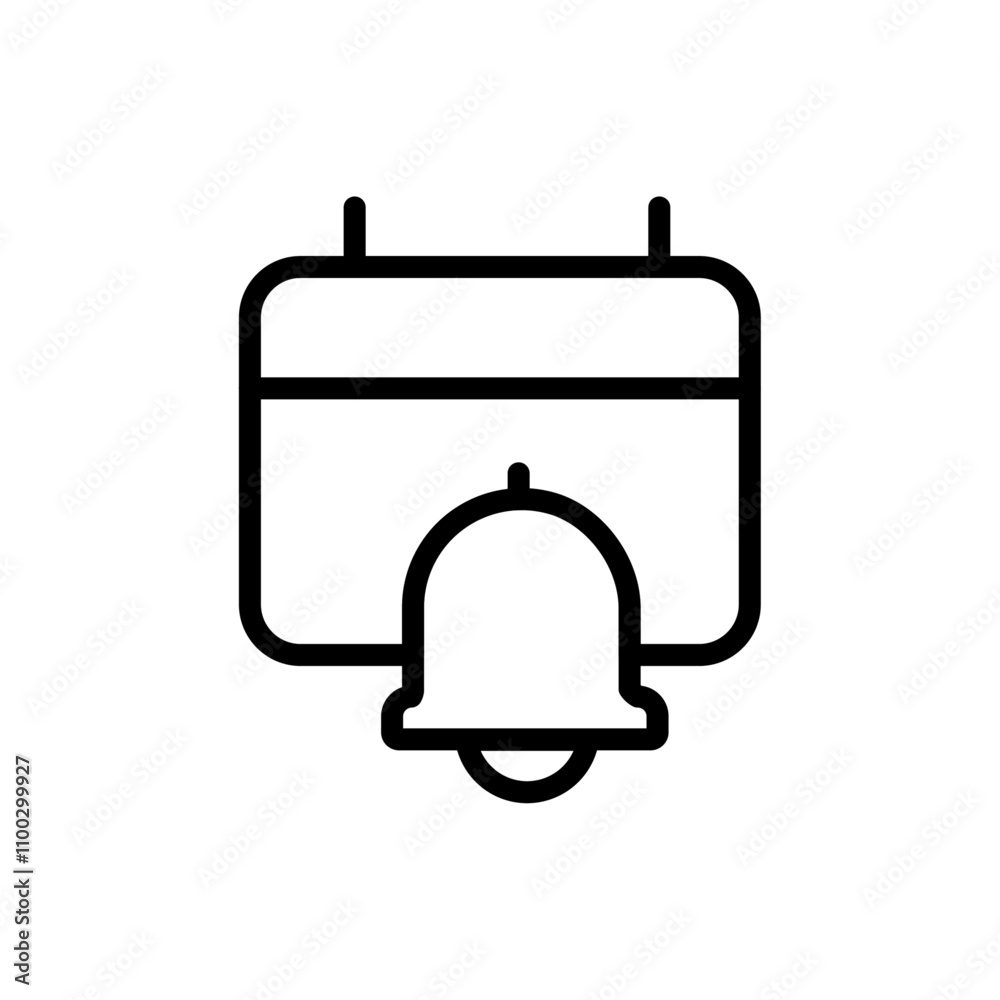 Aufkleber notification reminder icon outline vector for web ui