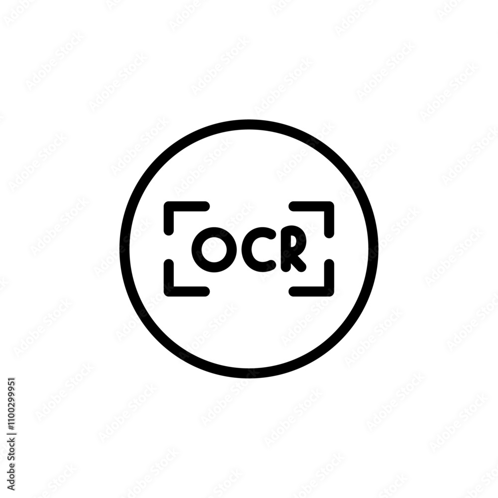 Aufkleber ocr icon outline vector for web ui