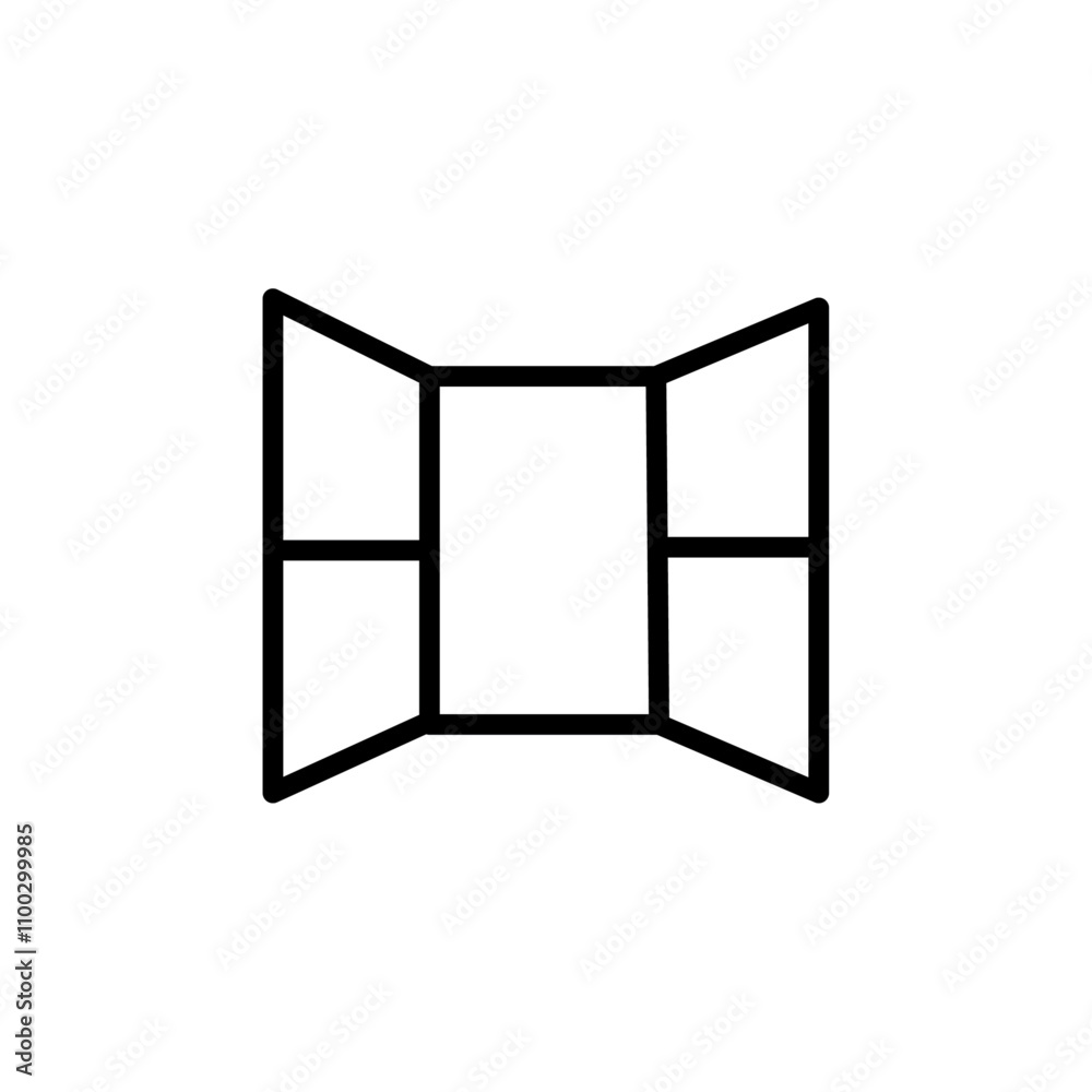 Aufkleber open windows icon outline vector for web ui
