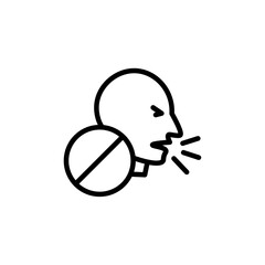 No Cough icon Outline vector for web ui