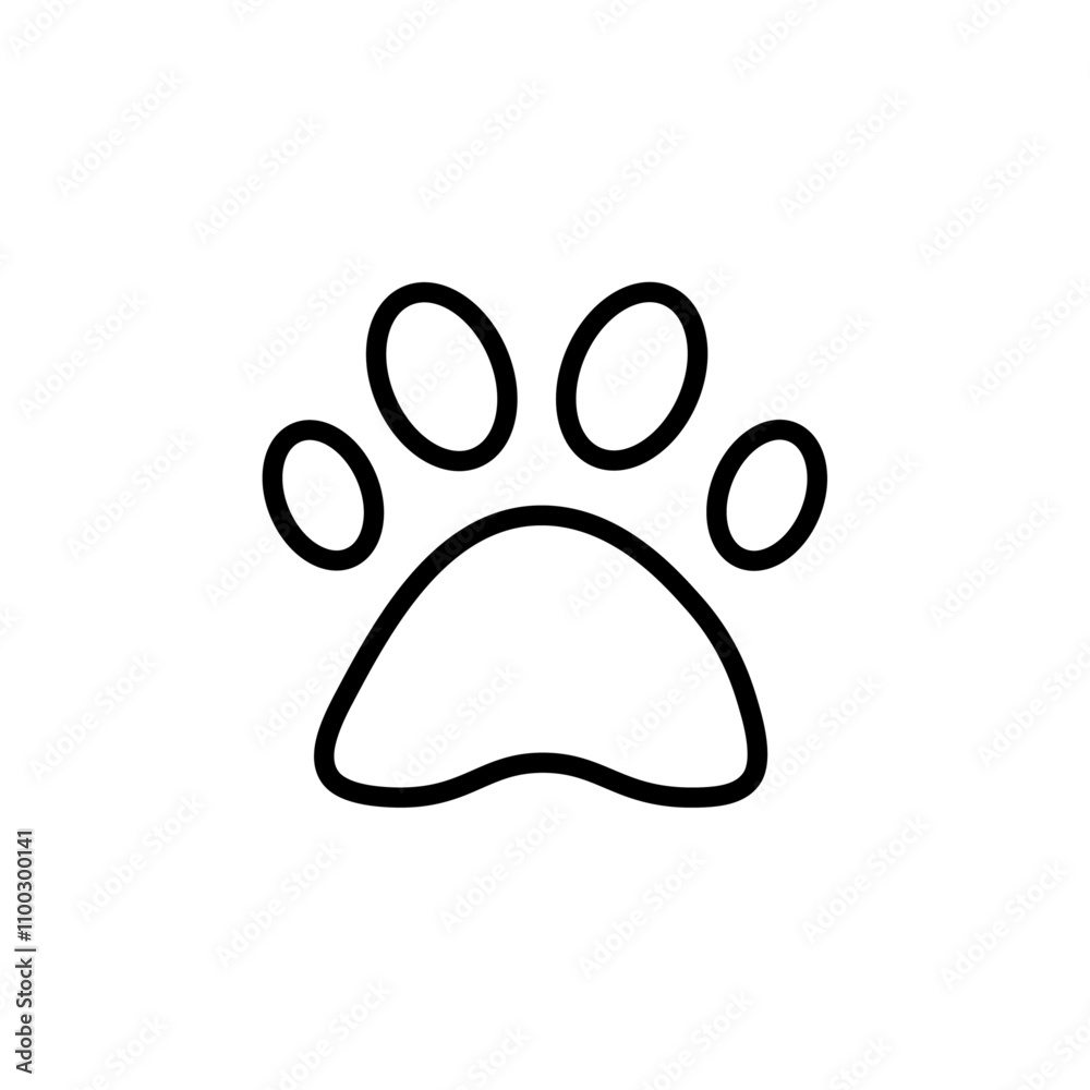 Poster Paw icon Outline vector for web ui