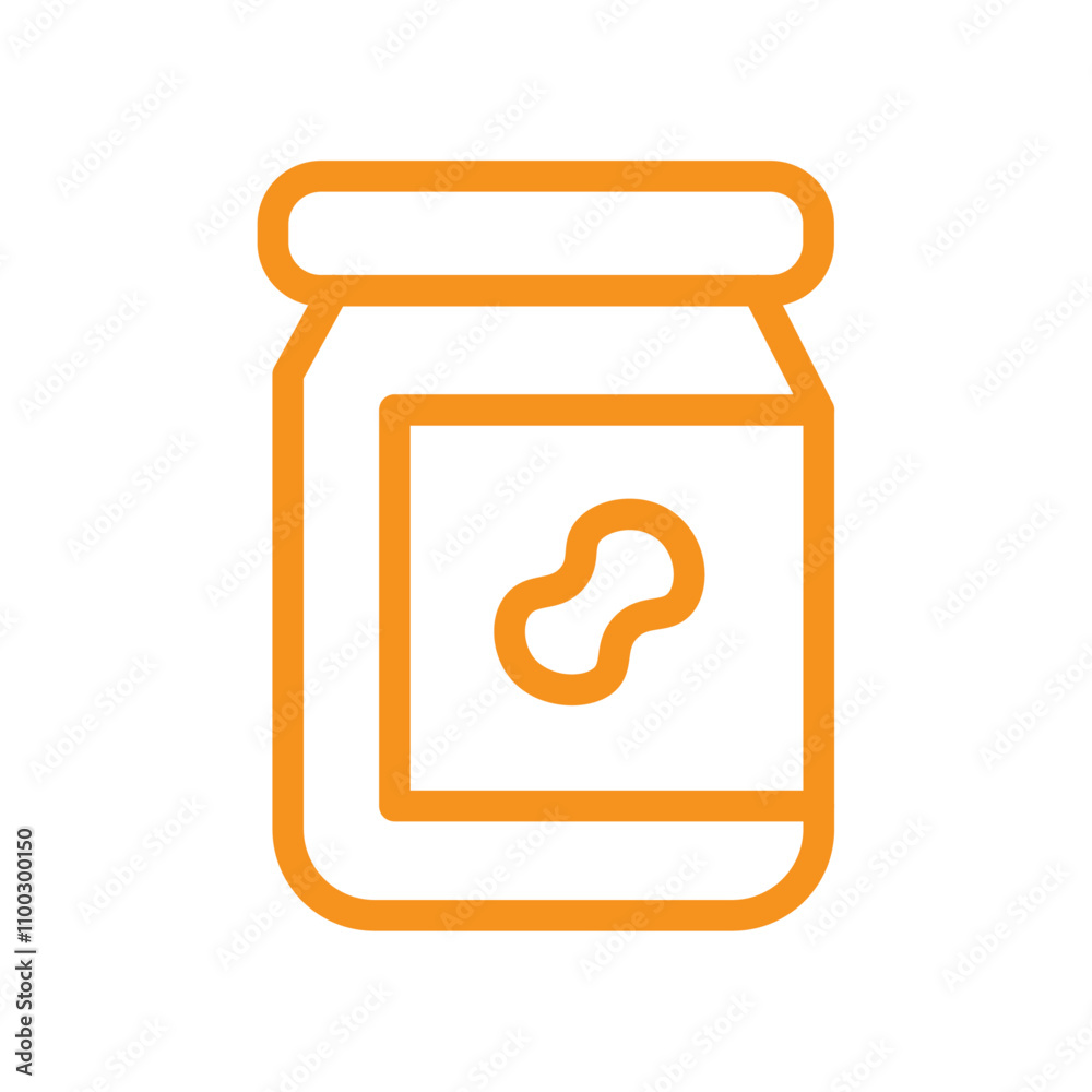 Aufkleber peanut butter icon outline vector for web ui