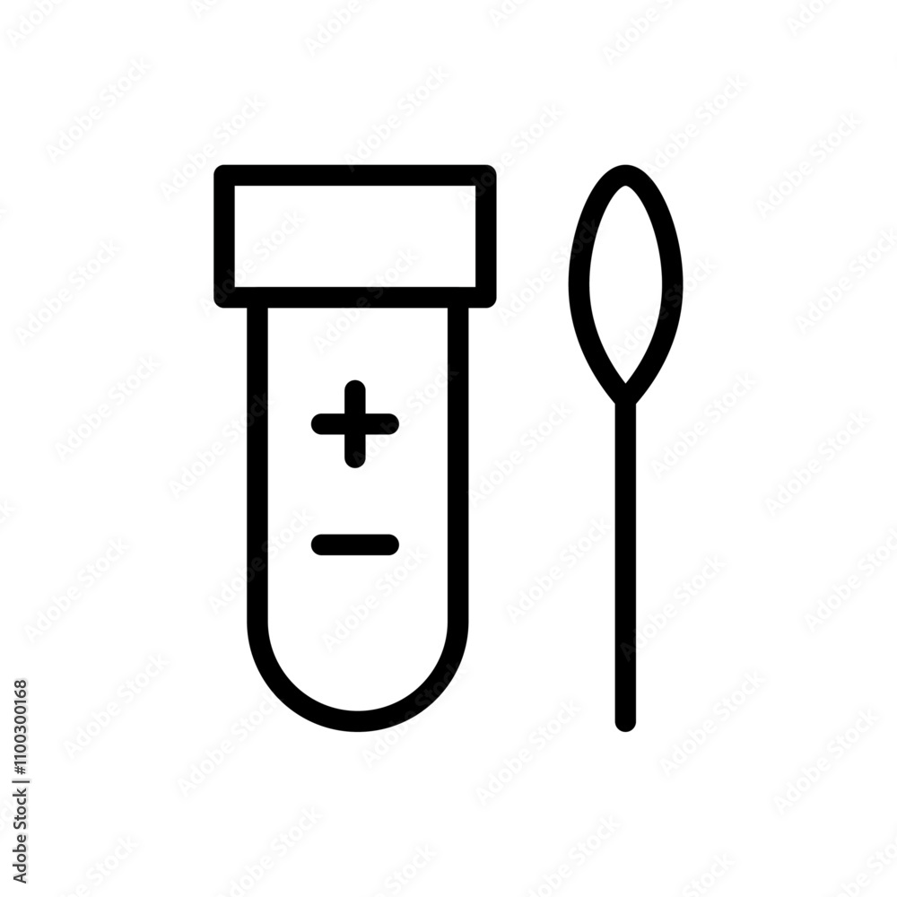 Aufkleber PCR test icon Outline vector for web ui