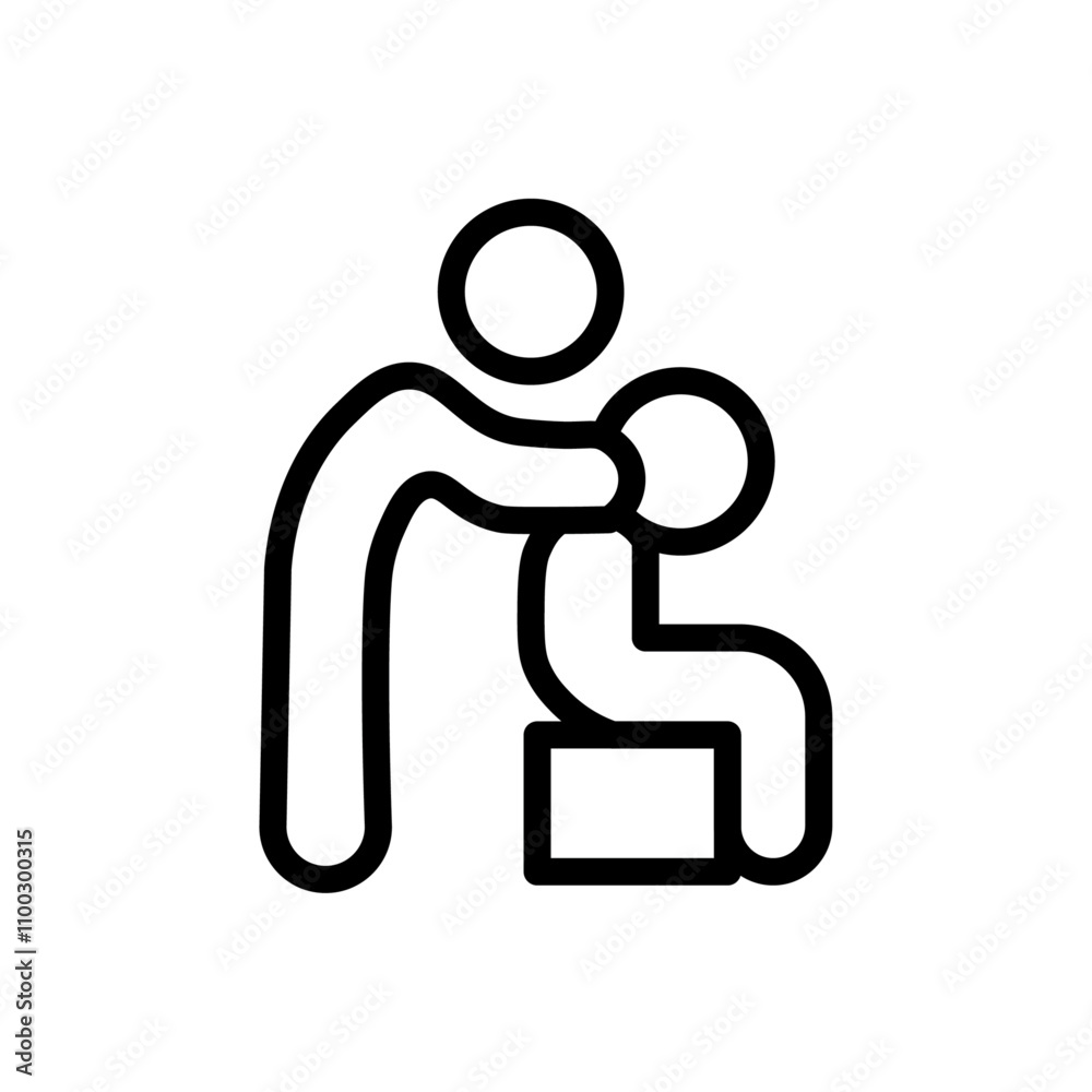 Poster physiotherapy icon Outline vector for web ui