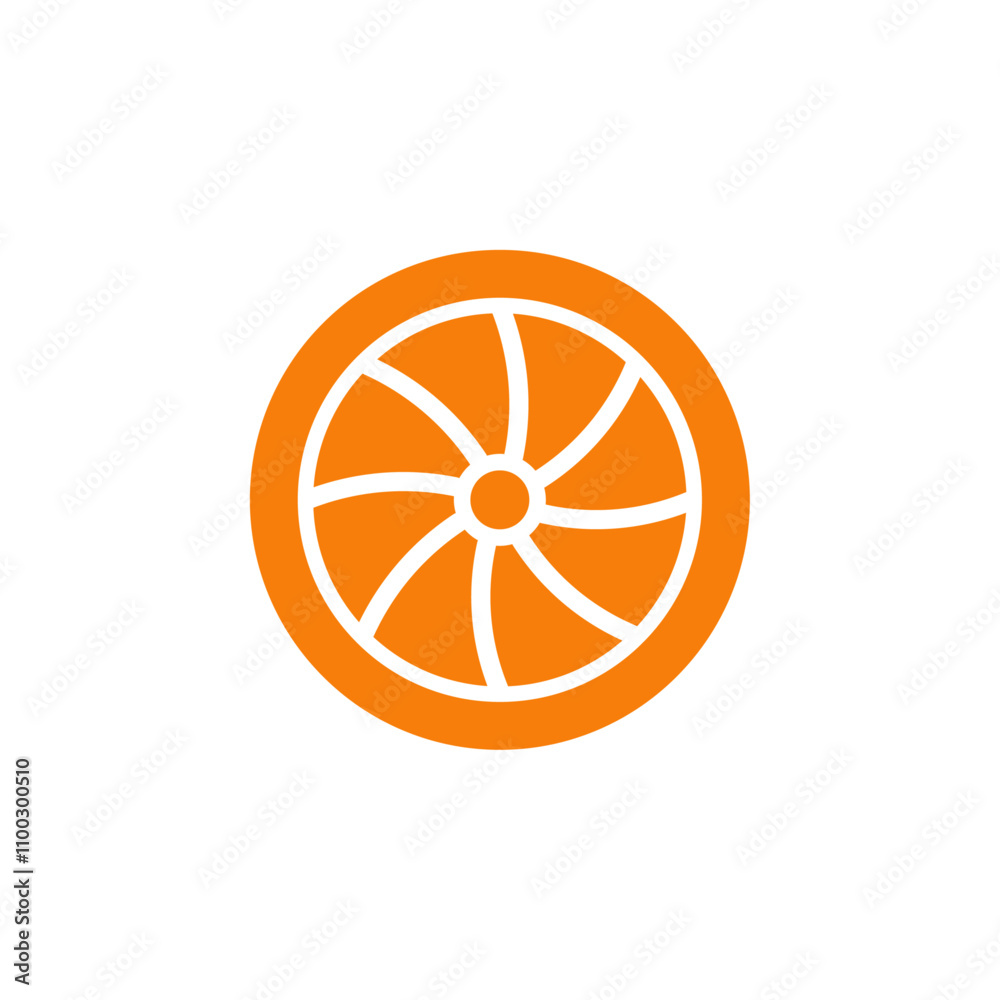 Aufkleber Plane turbine icon Outline vector for web ui